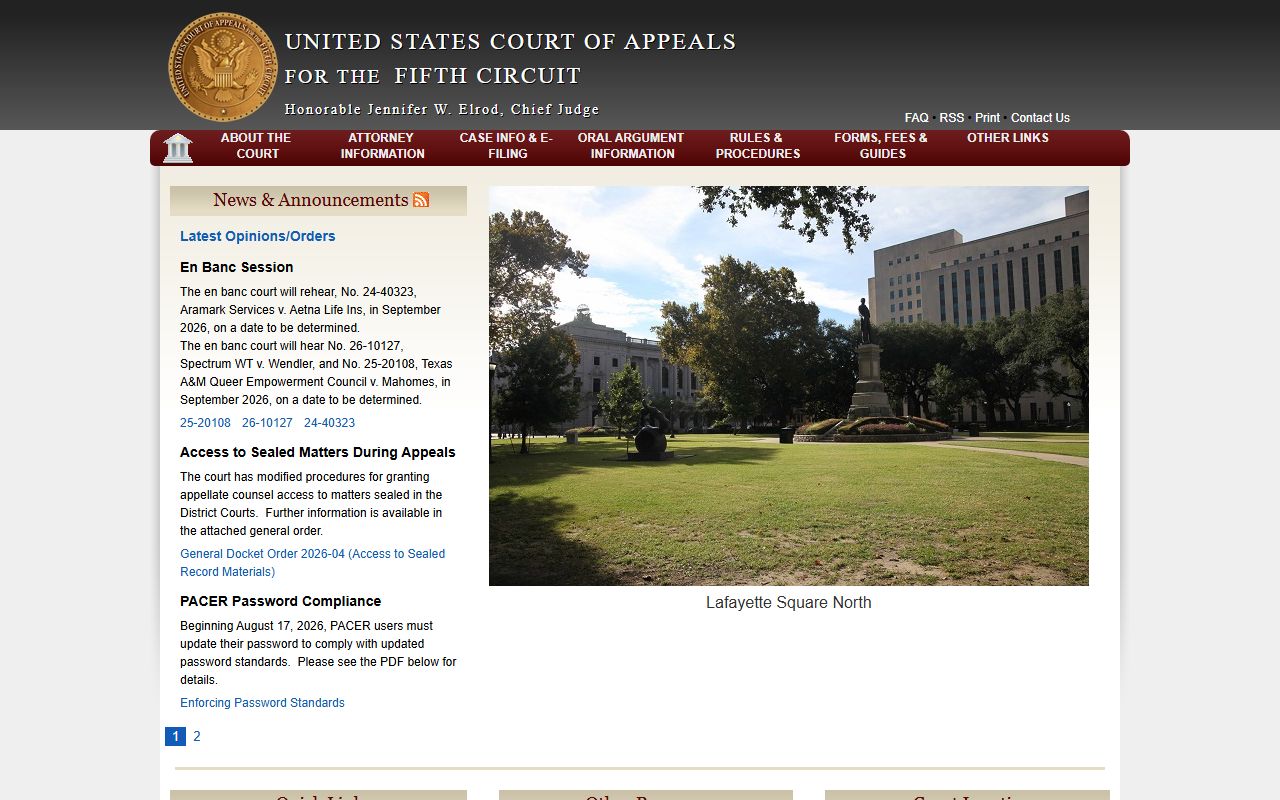 Amite County Circuit Clerk Fifth Circuit federal appeals court records