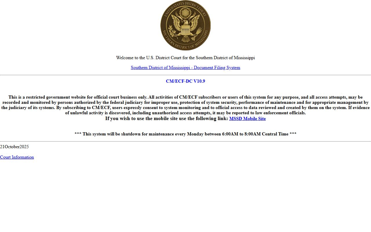 Amite County Circuit Clerk federal CM ECF court records system