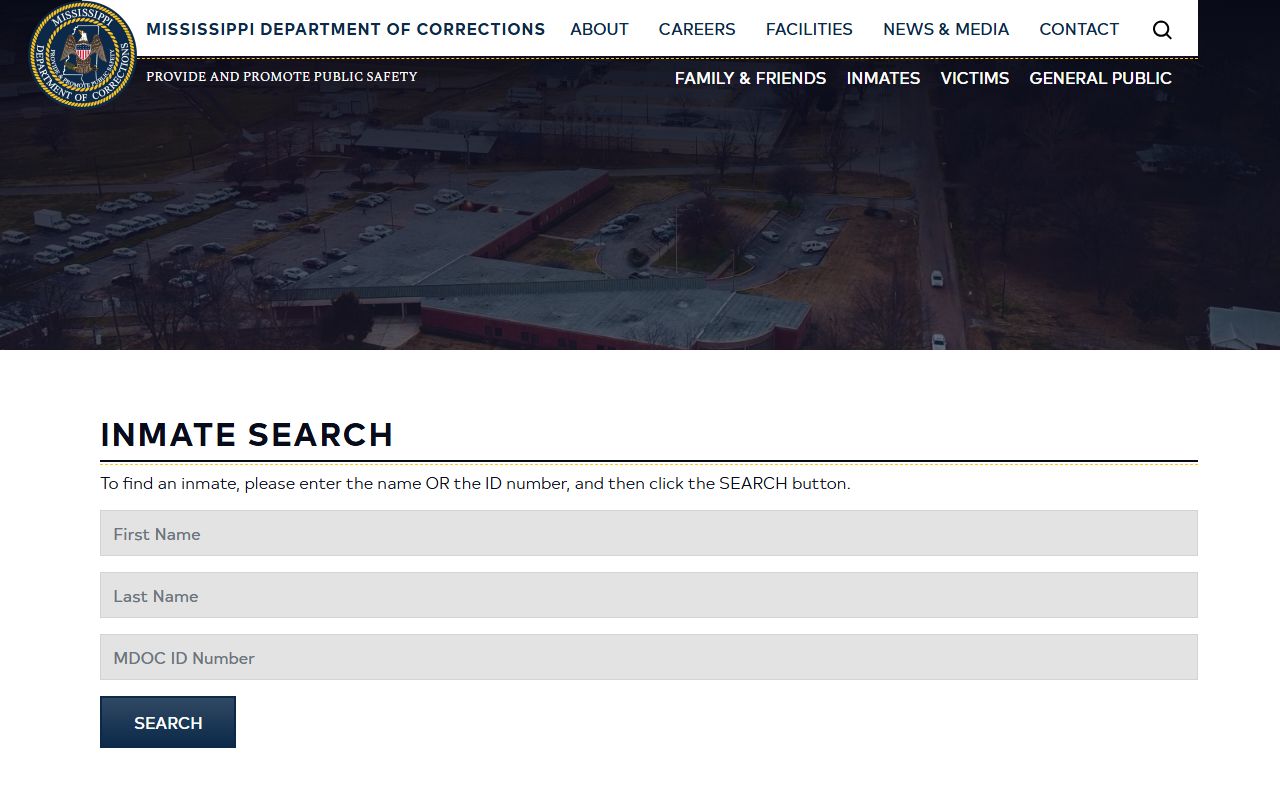 Mississippi DOC inmate search used for Amite County inmate lookups